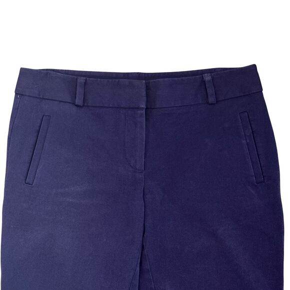 LOFT Navy Blue Ankle Cropped Flat Front Slim Chino Work Pants Women's Sz 4 - Picture 2 of 9